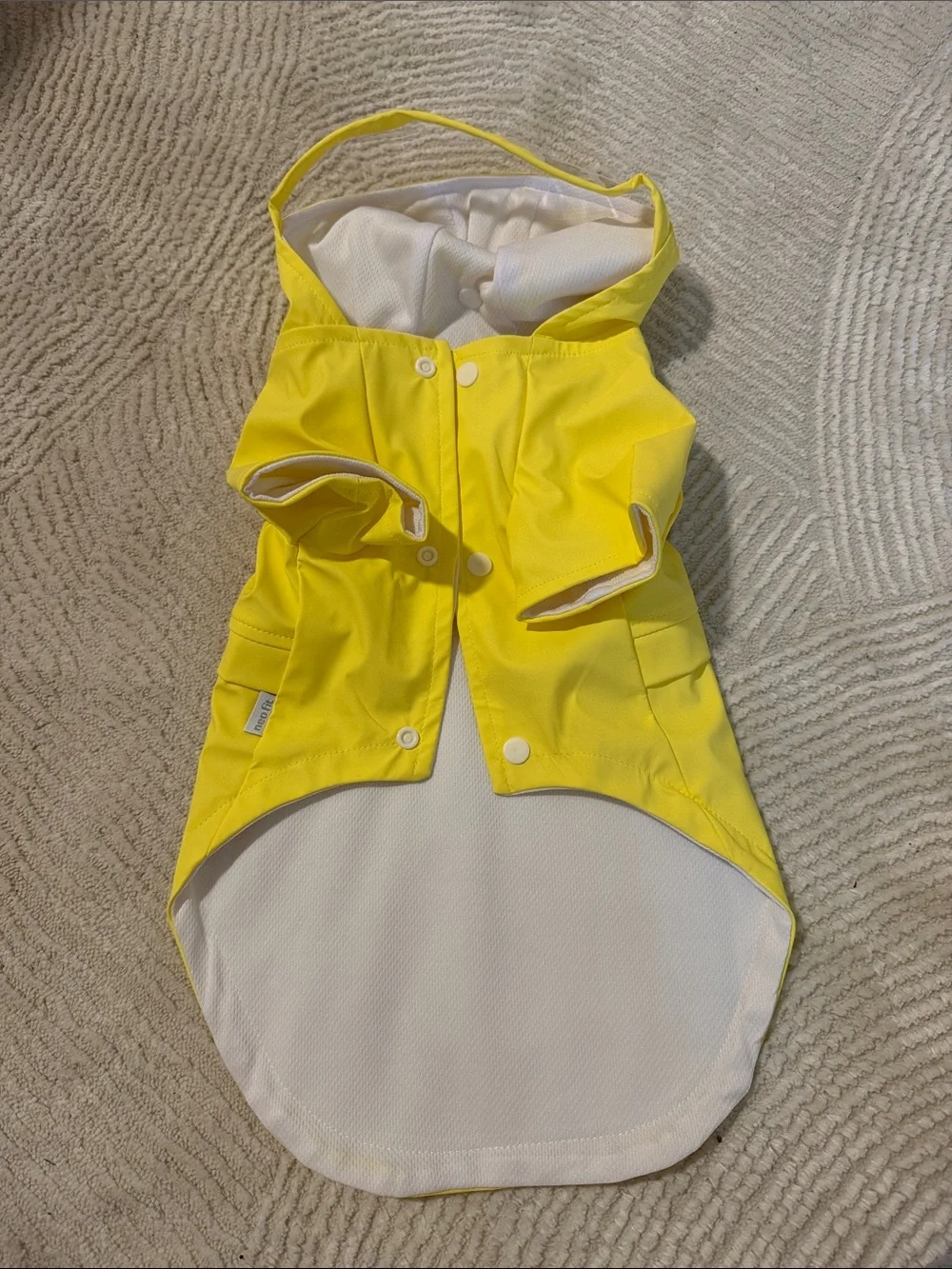 Bright Yellow Hooded Dog Raincoat